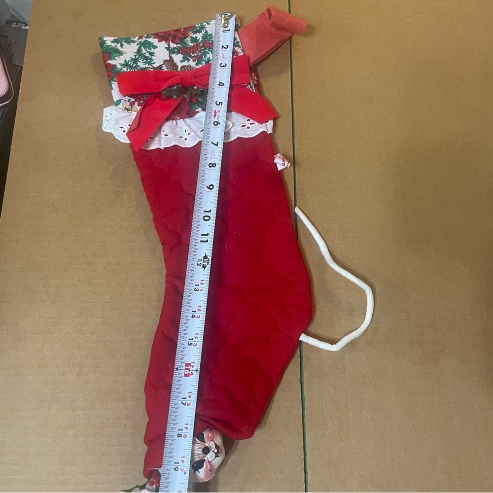 Vintage Annalee 1994 Christmas Stocking Mouse Red Quilted Holidays. Pre-owned. - Picture 10 of 10